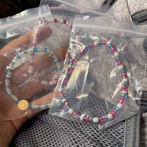 Clay and bead bracelets